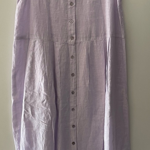 Eileen Fisher organic linen dress in lilac color. - Picture 5 of 6
